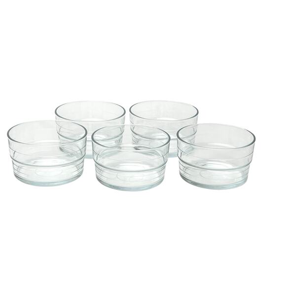 Ikea Clear Glass Bowls Set 5 Svepa Etched Rings Stackable Made in Turkey 12144 - Picture 6 of 16